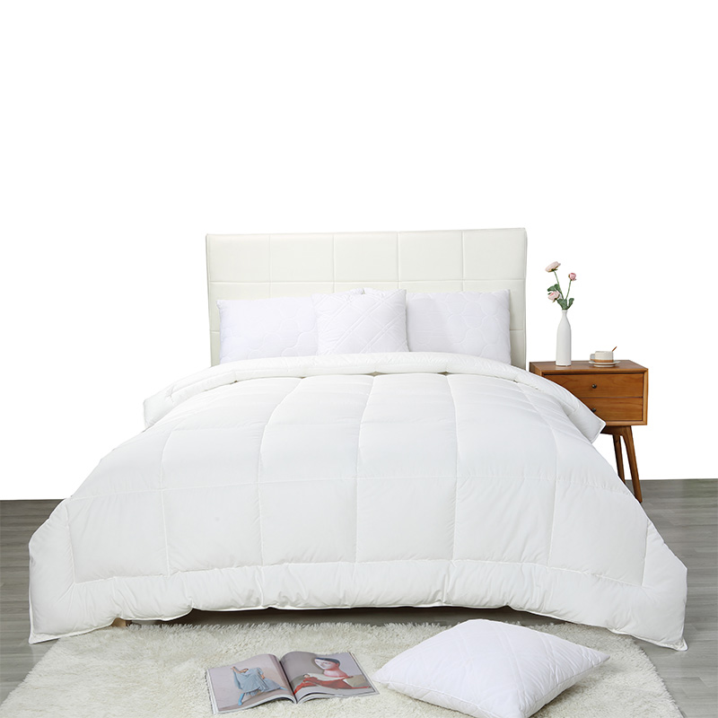 100% Cotton Shell Queen Duvet Insert, White Down Alternative Cotton Comforter